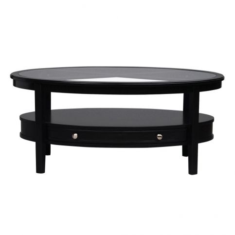 Černý oválný dubový konferenční stolek  Folke Nótt, délka 120 cm - Bonami.cz