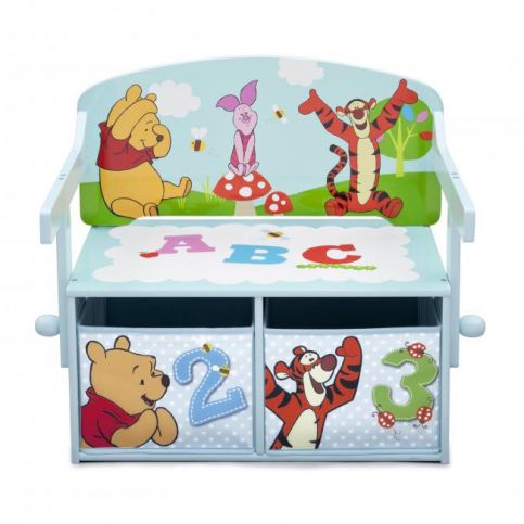 Forclaire Dětská lavice s úložným prostorem Medvídek Pú - ATAN Nábytek