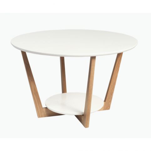 Konferenční stolek s podnožím z dubového dřeva Folke Arild, ⌀ 80 cm - Bonami.cz
