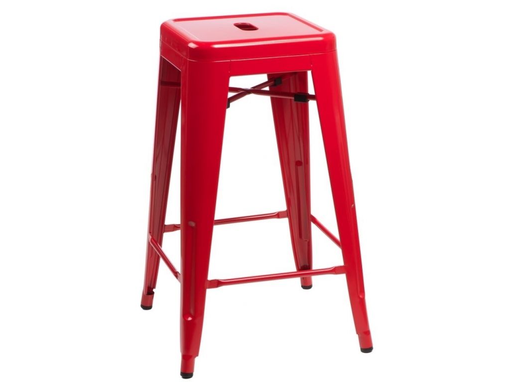 Barová židle Paris 66cm inspirovaná Tolix červená  - 96design.cz