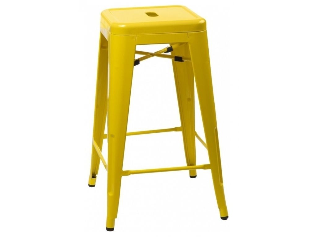 Barová židle Paris 75cm inspirovaná Tolix žlutá  - 96design.cz