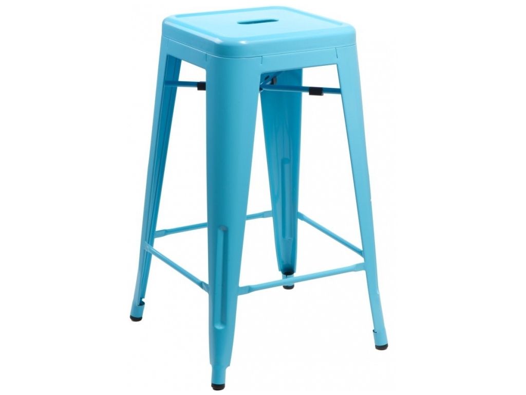 Barová židle Paris 75cm inspirovaná Tolix modrá  - 96design.cz