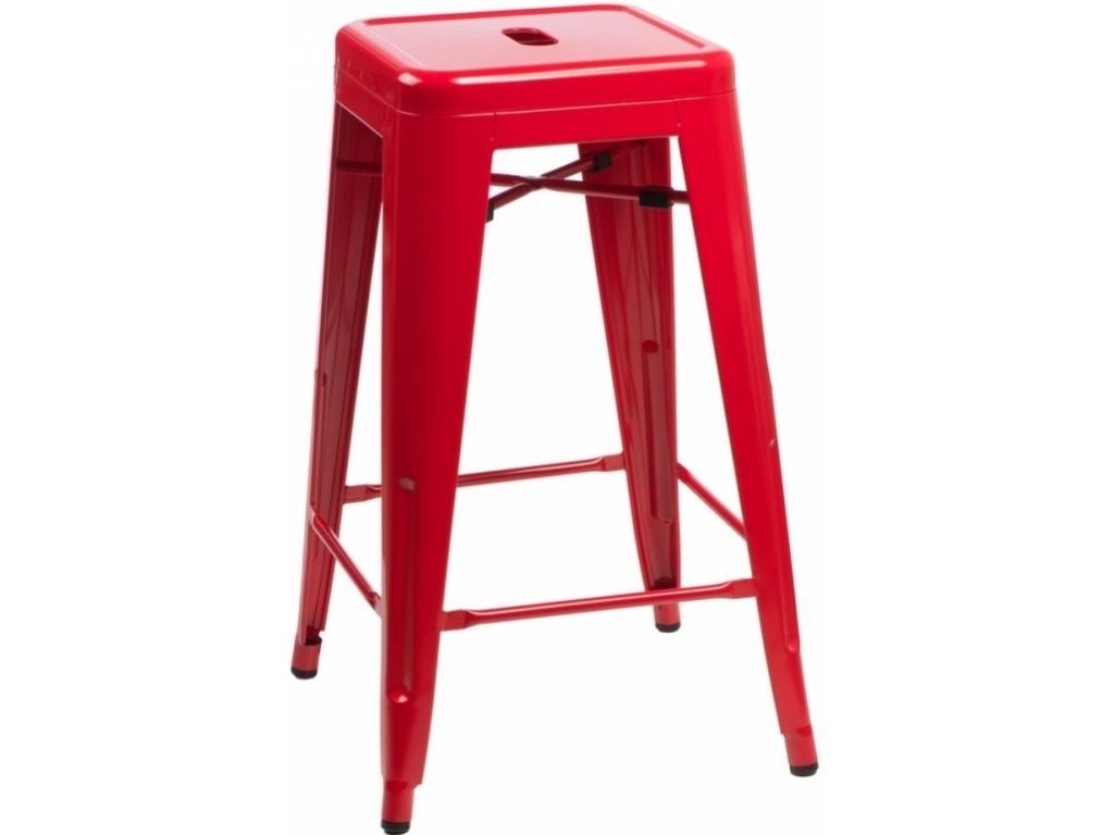 Barová židle Paris 75cm inspirovaná Tolix červená  - 96design.cz