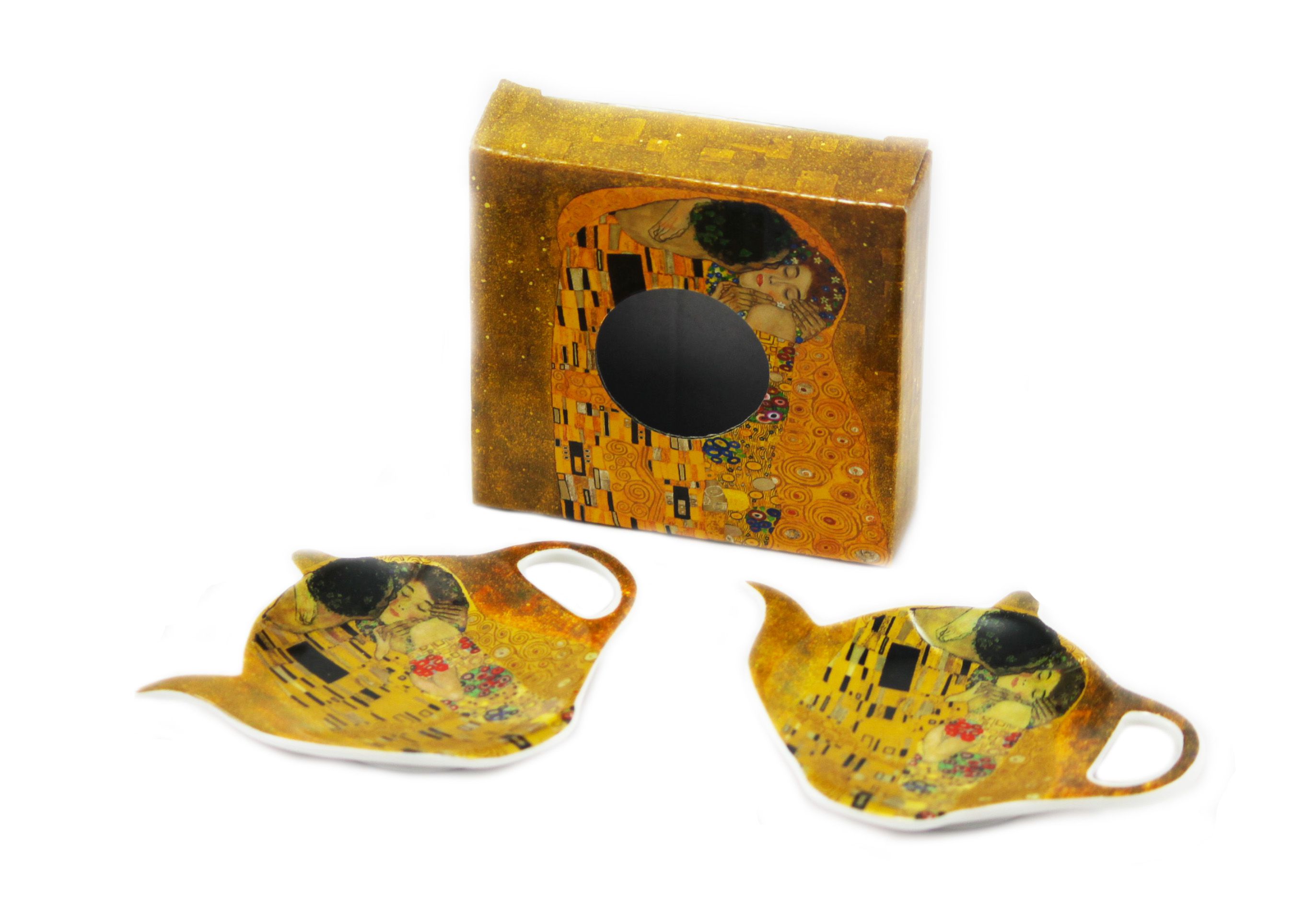 Home Elements porcelánový podčajník Gustav Klimt 11,5 x 9 x 1,5 cm sada 2 ks - moderninakup.cz