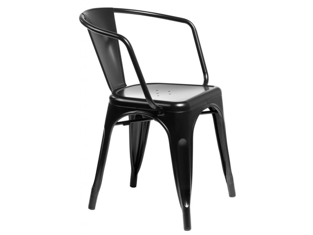 Jídelní židle Paris Arms inspirovaná Tolix černá  - 96design.cz