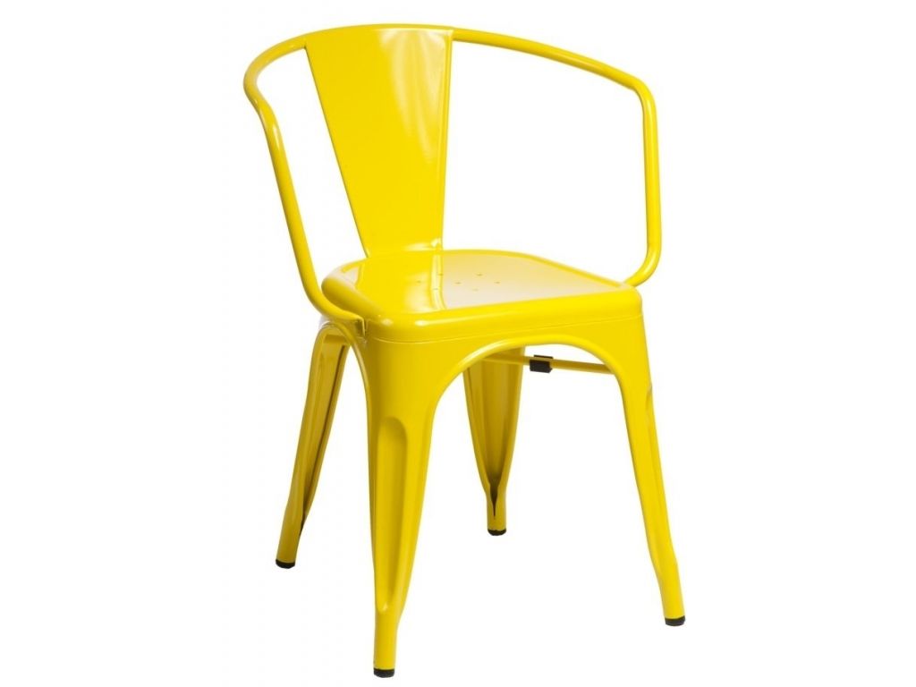 Jídelní židle Paris Arms inspirovaná Tolix žlutá  - 96design.cz