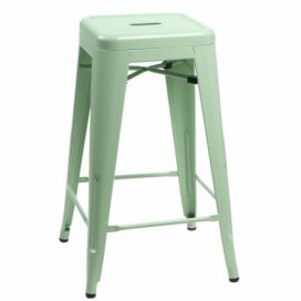 Barová židle Paris 75cm inspirovaná Tolix zelená 