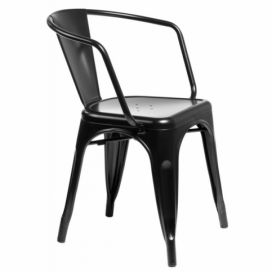 Jídelní židle Paris Arms inspirovaná Tolix černá  96design.cz