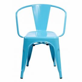Jídelní židle Paris Arms inspirovaná Tolix modrá  Designovynabytek.cz