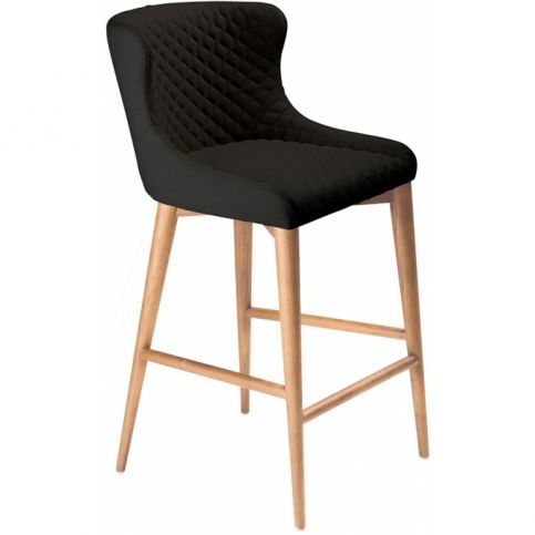 Barová židle DanForm Vetro, černá látka, podnož dubová dýha DF200250522 DAN FORM - Designovynabytek.cz