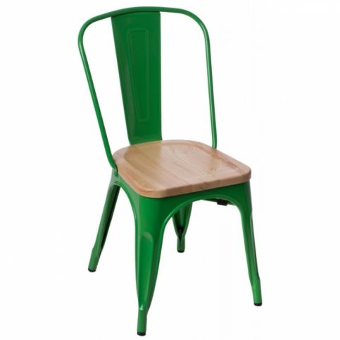 Jídelní židle Tolix 45, zelená/borovice 72648 CULTY - Beliani.cz