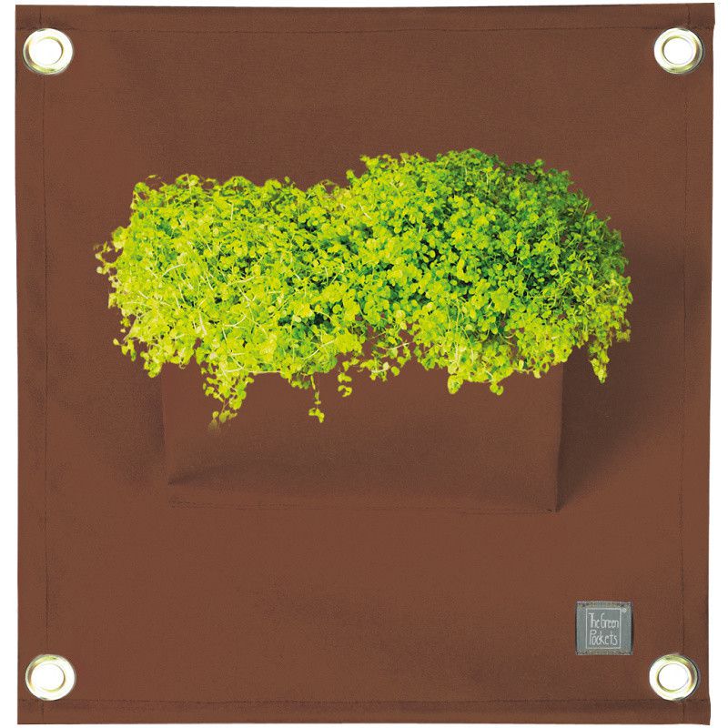 Hnědý závěsný květináč The Green Pockets Amma, 45 x 50 cm - Bonami.cz