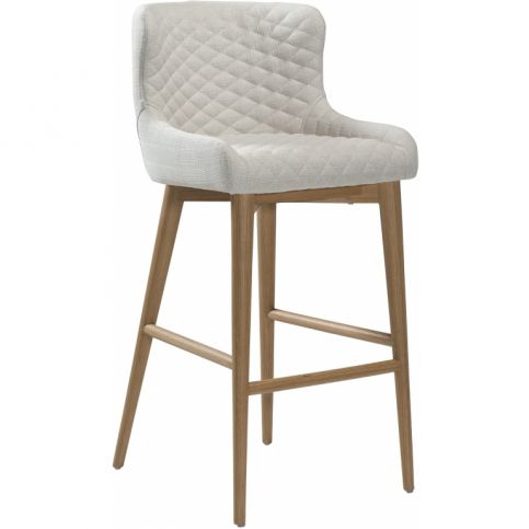 Barová židle DanForm Vetro, krémová látka, podnož dubová dýha DF200250523 DAN FORM - Designovynabytek.cz