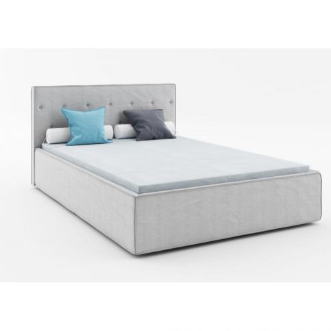 Světle šedá dvoulůžková postel Absynth Mio Premium, 140 x 200 cm - Bonami.cz
