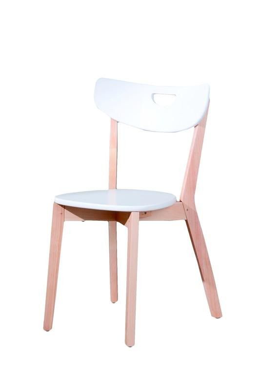 Halmar Dřevěná židle Peppi Bílá - ATAN Nábytek