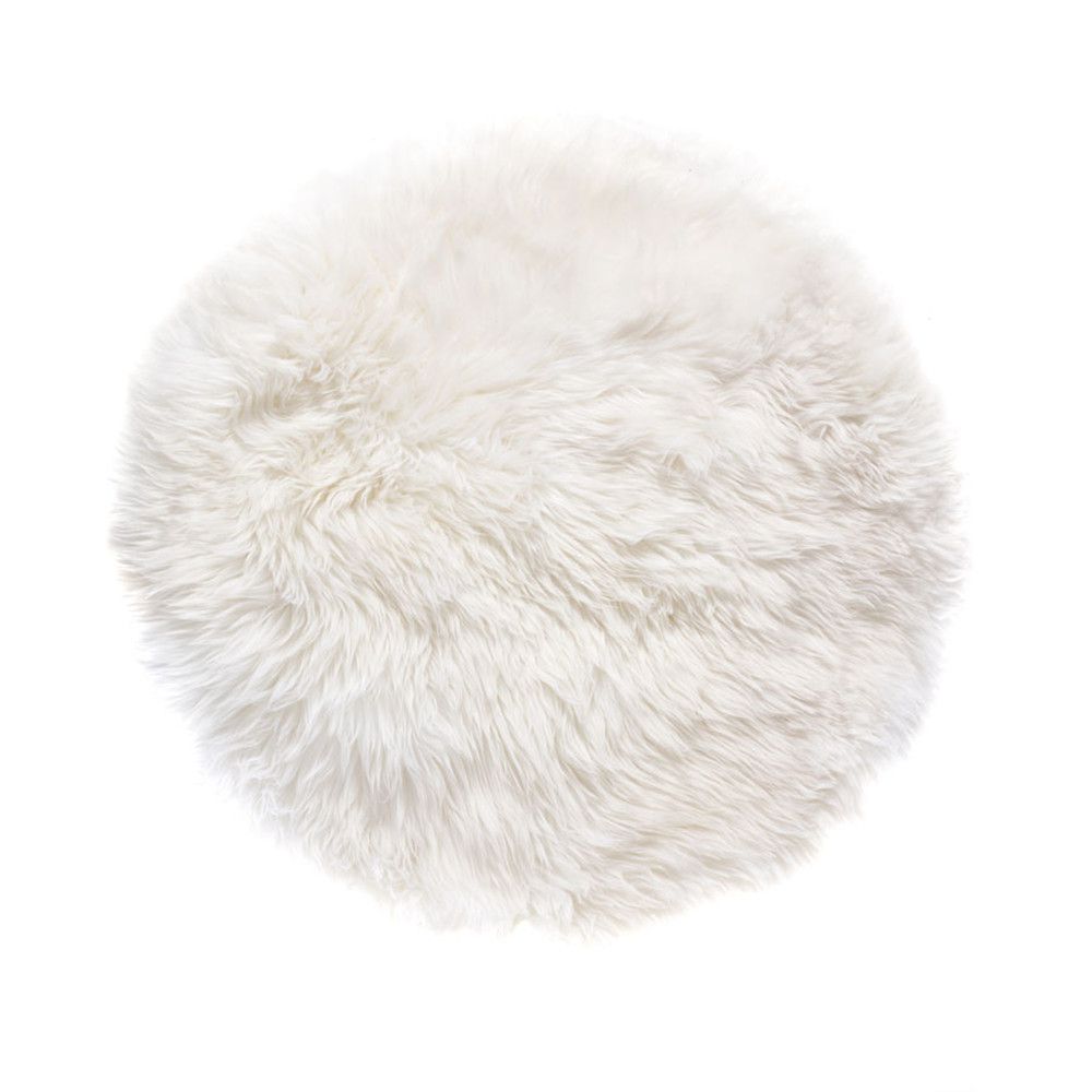 Bílý koberec z ovčí kožešiny Royal Dream Zealand, ⌀ 70 cm - Bonami.cz
