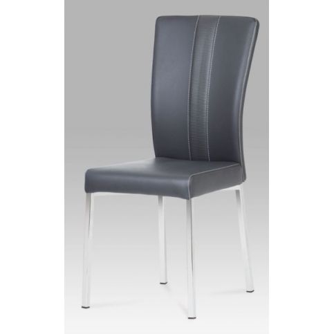 Jídelní židle, chrom / koženka šedá HC-602 GREY Autronic - DEKORHOME.CZ