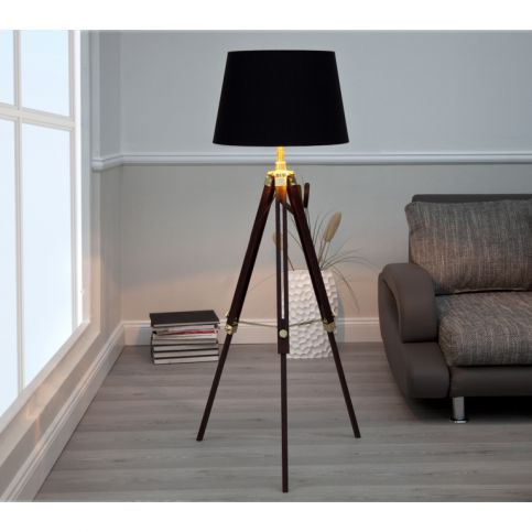INV Stojací lampa Trigon 90-155 cm hnědá - Design4life