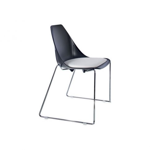 Designová židle X Chair Sled, černá, podnož chrom - Designovynabytek.cz