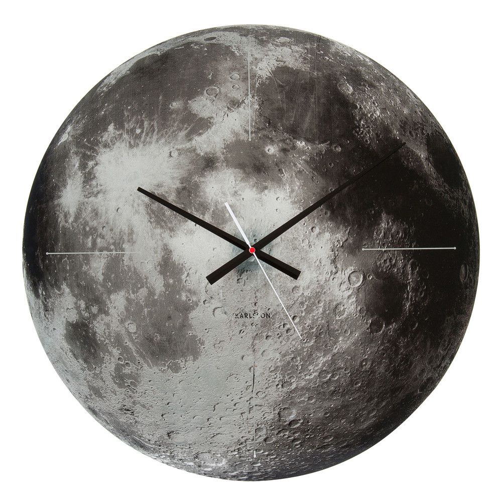 Karlsson Nástěnné hodiny - Karlsson Moon (s tichým chodem), OE 60 cm - GLIX DECO s.r.o.