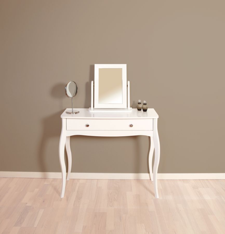 Toaletní stolek se zrcadlem Baroko - bílá - Nábytek Harmonia s.r.o.