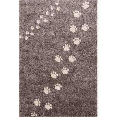 Šedý koberec Art For Kids Footprints, 135 x 190 cm - Bonami.cz
