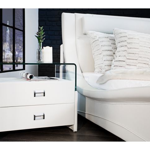 INV Noční stolek Bronx 50 cm bílá - Design4life