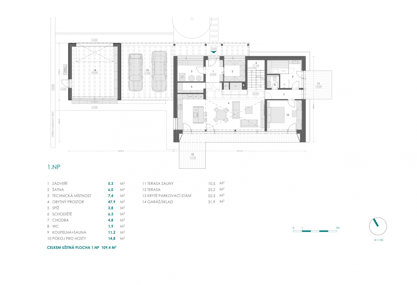 Plán přízemí - 3K Architects s.r.o.