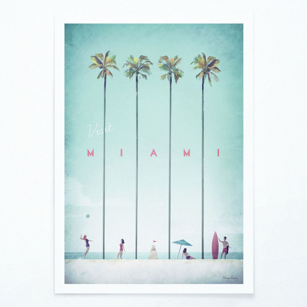 Plakát Travelposter Miami, 50 x 70 cm - Bonami.cz