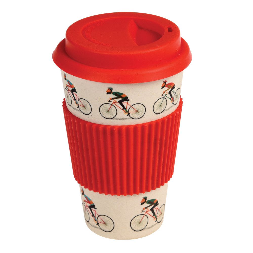 Bambusový cestovní hrnek s červenými detaily Rex London Le Bicycle, 400 ml - Bonami.cz