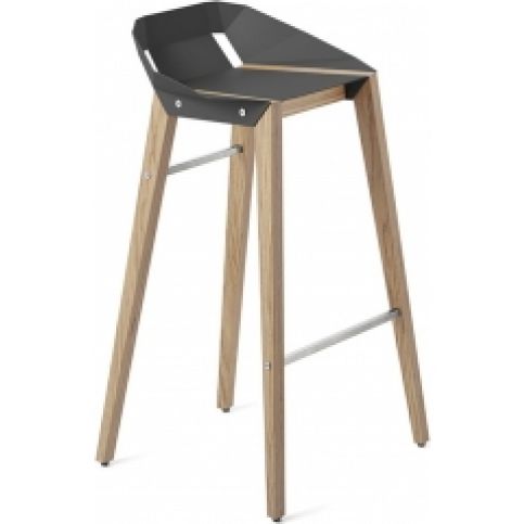 Barová židle Tabanda DIAGO, 75 cm, dubová podnož (RAL7015)  - Designovynabytek.cz