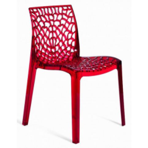 Jídelní židle Coral-B (Transparentní červená)  SC02 Sit & be - Designovynabytek.cz