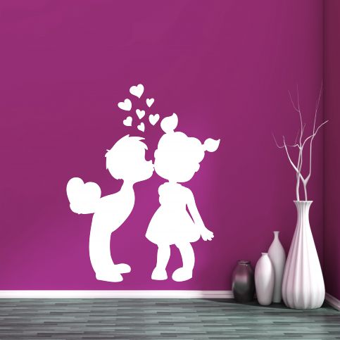 Samolepka na zeď - Chlapeček s holčičkou (47x60 cm) - PopyDesign - Popydesign