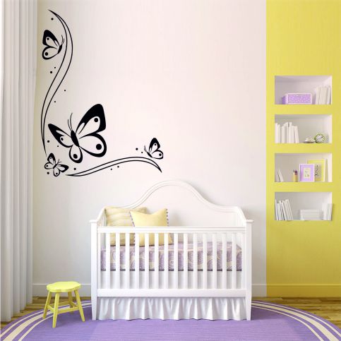 Samolepka na zeď -  Motýl ornament (44x60 cm) - PopyDesign - Popydesign