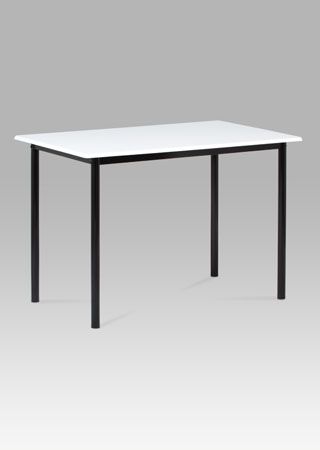 Jídelní stůl 110x70 cm, vysoký lesk bílý / černý lak GDT-222 WT Autronic - DEKORHOME.CZ