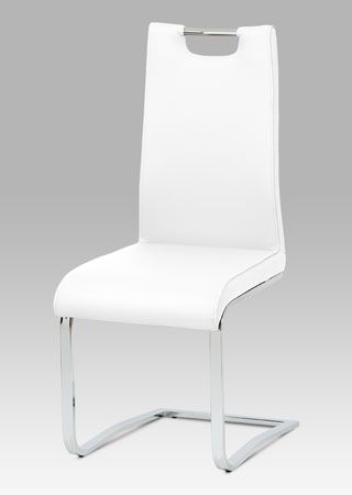 Jídelní židle bílá koženka / chrom - M DUM.cz