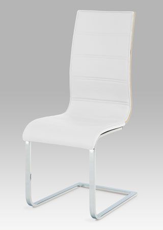 Jídelní židle WE-5022 WT bílá / dub sonoma / chrom Autronic - DEKORHOME.CZ
