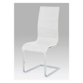 Jídelní židle WE-5022 WT bílá / dub sonoma / chrom Autronic DEKORHOME.CZ
