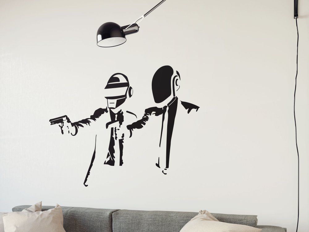GLIX Banksy \"Daft Fiction\" - samolepka na zeď Černá 100 x 60 cm - GLIX DECO s.r.o.