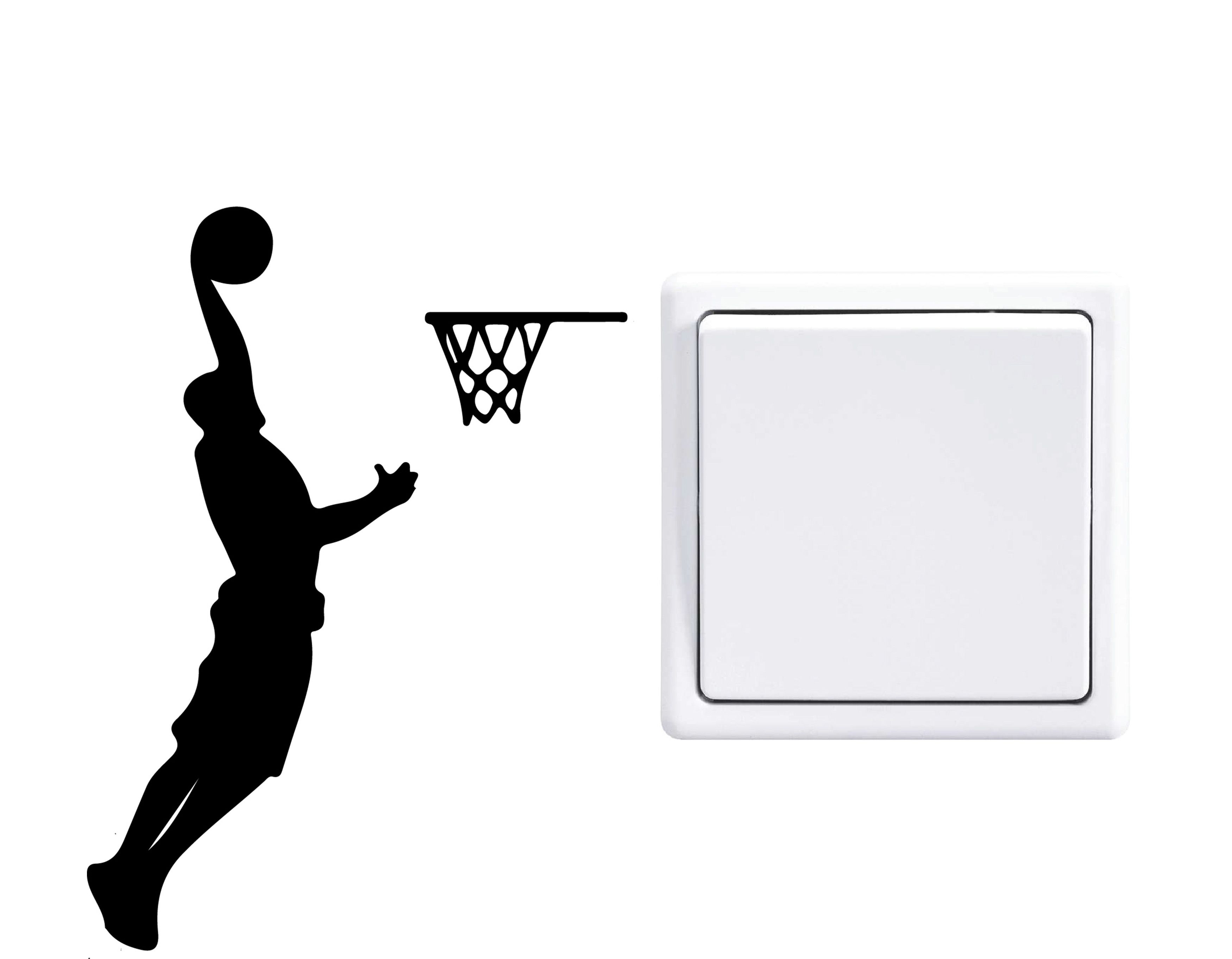 GLIX Basketbalista - samolepka na zeď Černá 9 x 12 cm - GLIX DECO s.r.o.