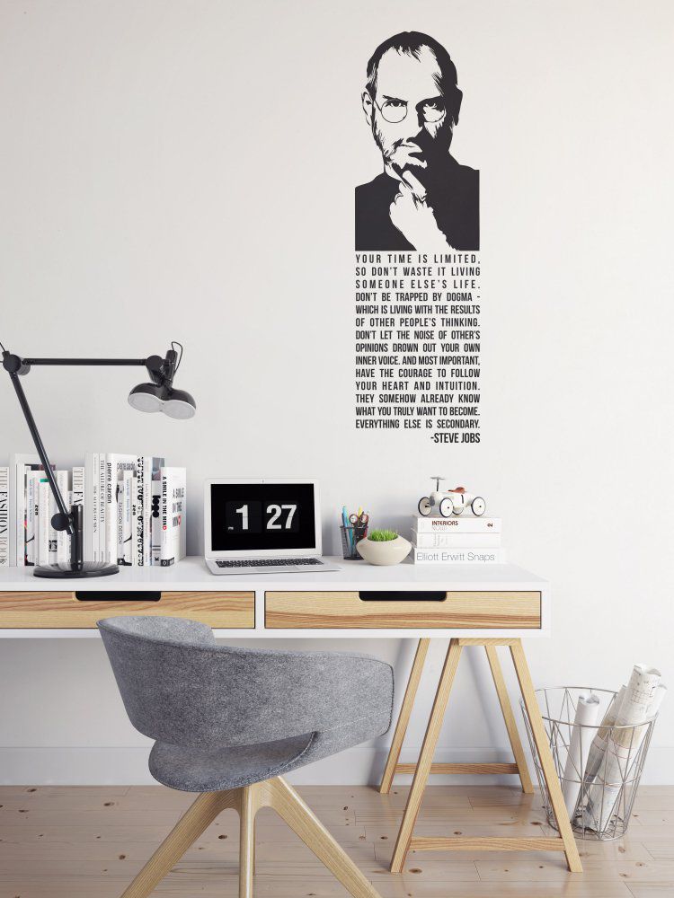GLIX Citát Steve Jobs - samolepka na zeď Černá 30 x 100 cm - GLIX DECO s.r.o.