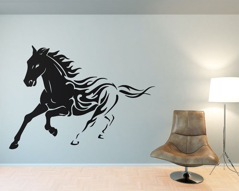 GLIX Kůň - samolepka na zeď Černá 80 x 58 cm - GLIX DECO s.r.o.