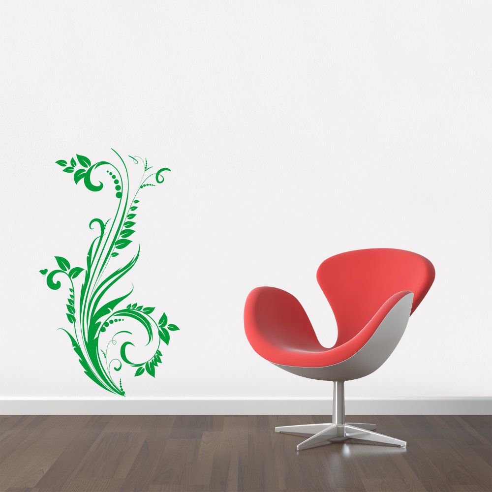 GLIX Květinová dekorace - samolepka na zeď Světle zelená 50 x 90 cm - GLIX DECO s.r.o.