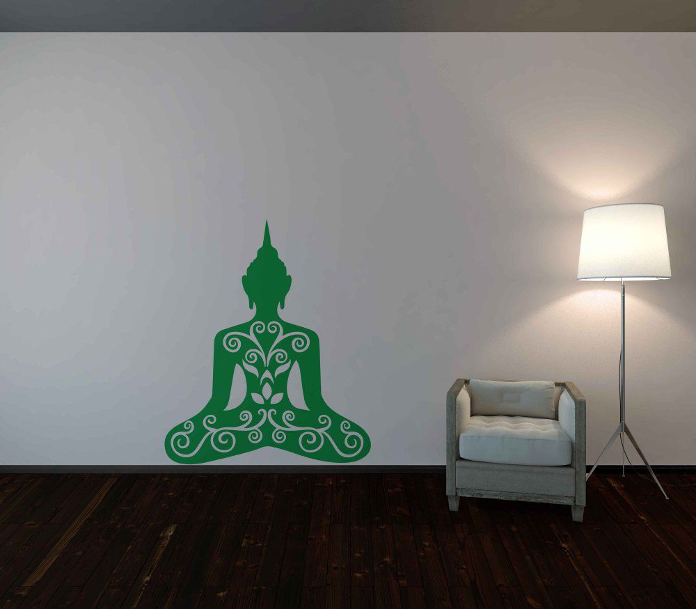 GLIX Meditace - samolepka na zeď Zelená 75 x 90 cm - GLIX DECO s.r.o.