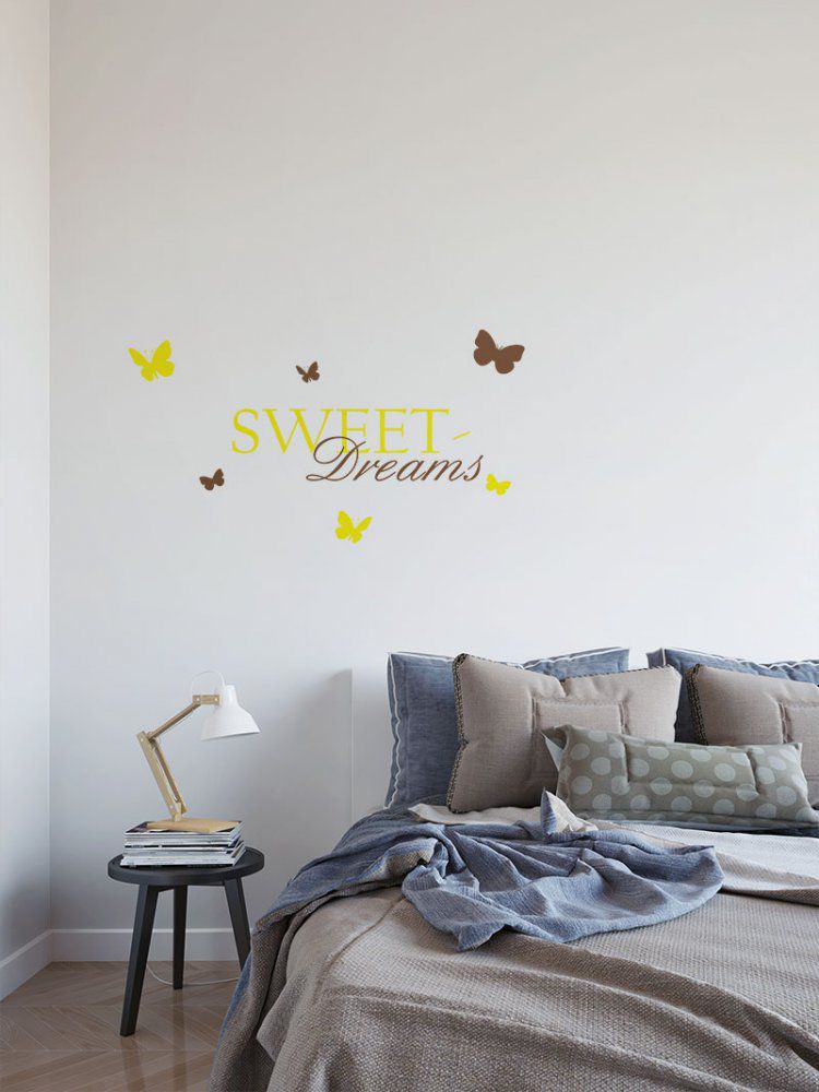 GLIX Sweet dreams - samolepka na zeď Hnědá a žlutá 120 x 60 cm - GLIX DECO s.r.o.