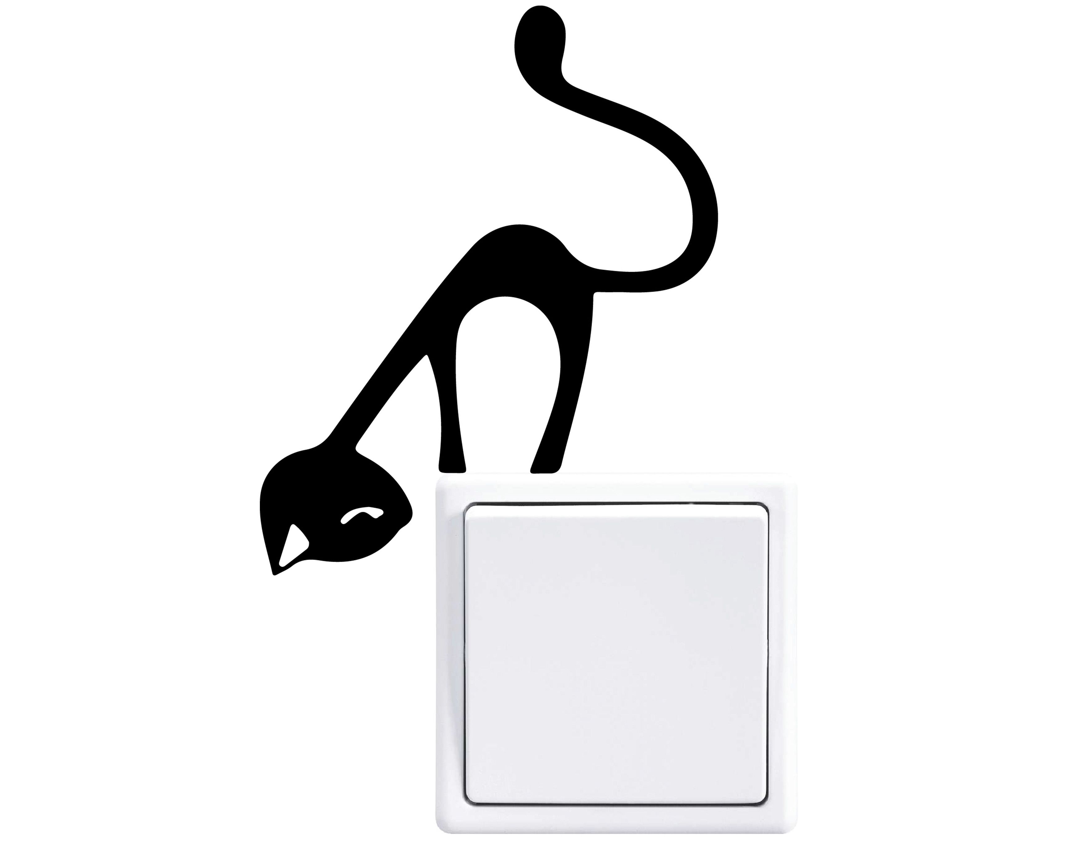 GLIX Zvědavá kočka - samolepka na zeď - GLIX DECO s.r.o.