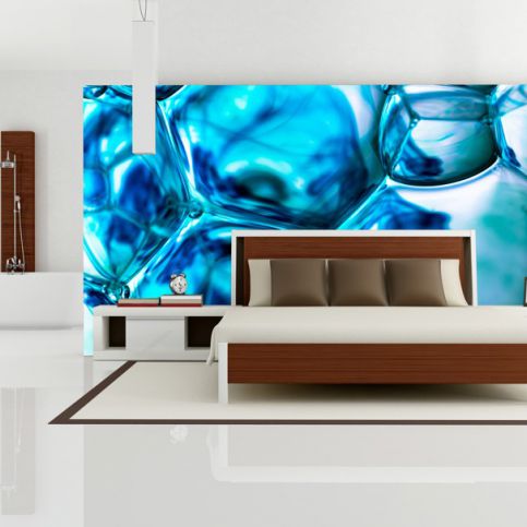 Tapeta - Modré bubliny (120x80 cm) - PopyDesign - Popydesign