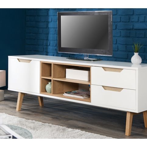 INV Televizní stolek Noris 150cm bílý dub - Design4life