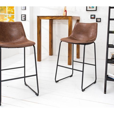 INV Barová židle Dingo hnědá vintáž - Design4life