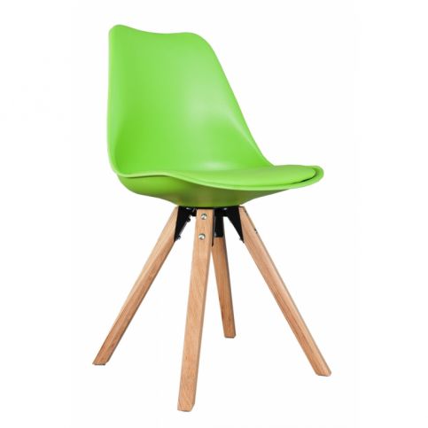 INV Židle LUTON zelená (masivní podnož) - Design4life